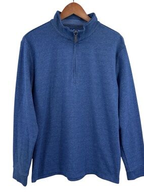 VINEYARD VINES Bluffs Quarter Zip Sweater OTG Pullover Golf Blue